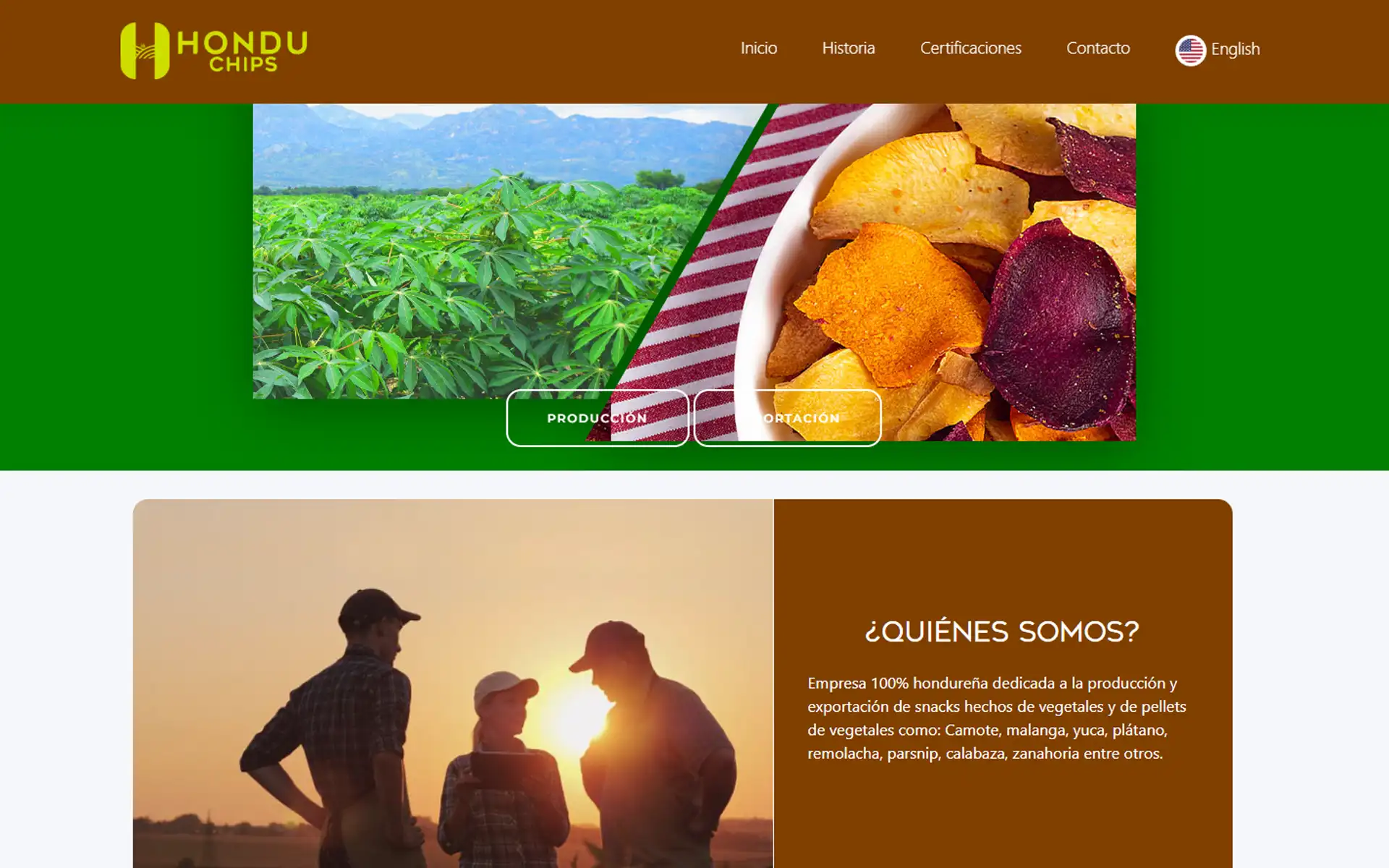 Sitio web desarrollado para Honduchips